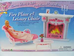 Barbie Size Dollhouse Furniture Livng Room fireplace leisure chair New 