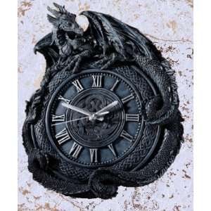   dragon clock statue fierce timepiece sculpture 