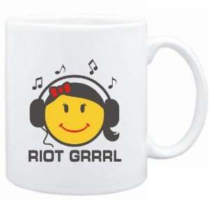 Mug White  Riot Grrrl   female smiley  Music  Sports 