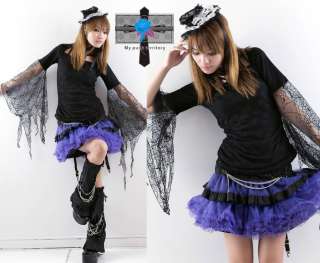 Goth Witch Spider Lace Flared Sleeves EXTREME EGL Top  
