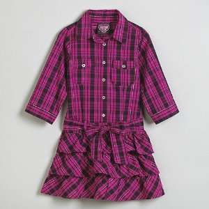   Me Girls 7 16 Belted Plaid Print Tier Dress, Size 16 