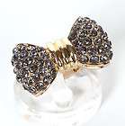   Red Rouge Crystal Rhinestone Dolly Bow Tie Fashionable Adjustable Ring