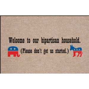  Welcome to our bipartisan household   Welcome Mat Kitchen 