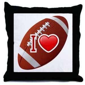  Throw Pillow I Love Football 