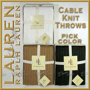 Ralph Lauren Cable Knit Gift BOX Throw Pick Color  