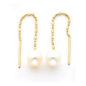  14k Pearl Threader Earrings   JewelryWeb Jewelry