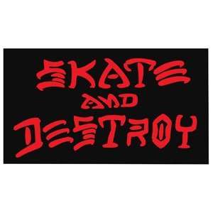  Thrasher Skate and Destroy Decal ,25/pkMedium 3.5 Sports 