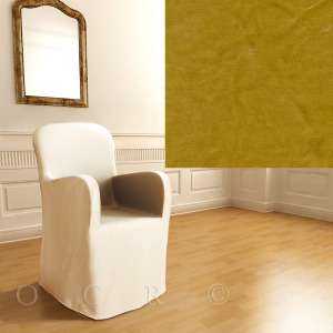 Pottery Barn Loose Fit Arm Chair Slipcover Gold Velvet  