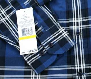 Tommy Hilfiger Blue Black Plaid Shirt NWT $70.00  