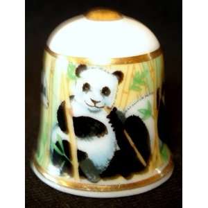    Panda Thimble Collectors Club Bone China Thimble 