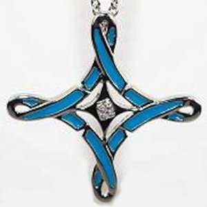  Teal Ribbons Cross W 20 Chain Jewelry
