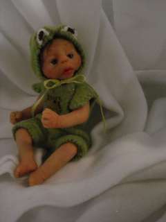   clay baby boy art doll frog partial sculpt by ciao bella babies  