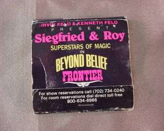 SIEGFRIED & ROY MAGIC Las Vegas Program/Matches 1981/90  