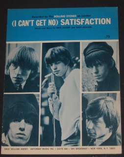 Rolling Stones* Satisfaction*1965* Rare *Sheet Music*  