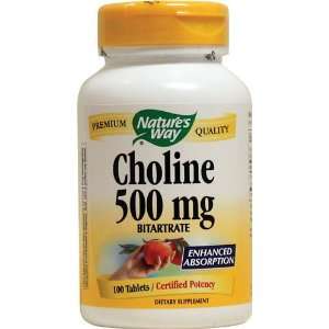  Natures Way Choline 500 mg 100 Tabs Health & Personal 