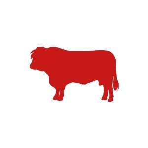  Bull medium 7 Tall RED vinyl window decal sticker 
