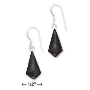  Kite Shaped Black Onyx Earrings (Appr. 1 Inch Long 