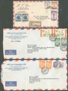 THAILAND Covers lot of five various stamps  