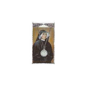  St. Maria Faustina Patron Saint Prayer Card w/Medal 