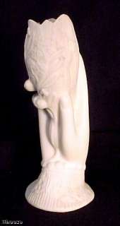 Bennington Parian Porcelain Hand Vase 4h c1847 1858  