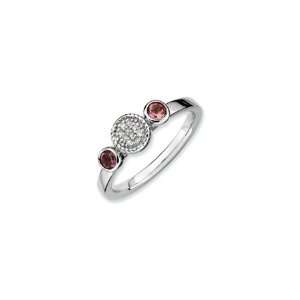    Stackable Pink Tourmaline and Diamond Ring, Size 5 Jewelry
