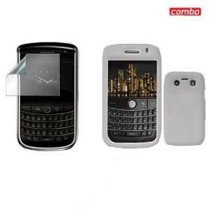  BlackBerry Onyx 9700 Combo Trans. Clear Silicon Skin Case 