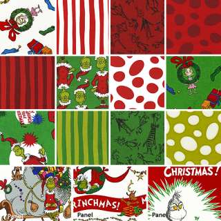 HOW THE GRINCH STOLE CHRISTMAS Fat Quarters Fabric FQs  