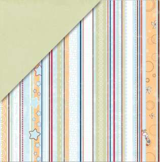 LYB 12x12 DS Snugglebug Boy Stripe/Green Flannel Paper  