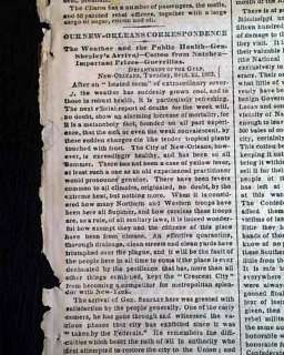 NEW ORLEANS LA Charleston SC 1863 Civil War Newspaper  