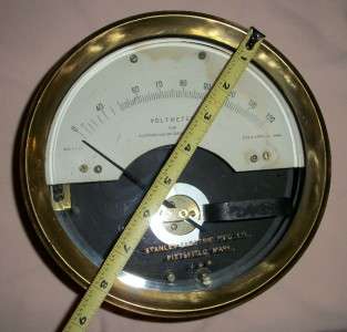   Brass Voltmeter circa 1895 Stanley Electric Mfg Pittsfield Mass  