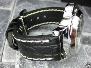 BIG GATOR 22mm LEATHER STRAP Band fit PANERAI Buckle  