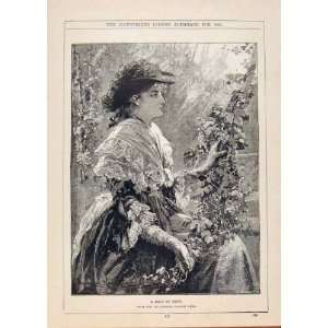  London Almanack Maid Of Kent Portrait Old Print 1885