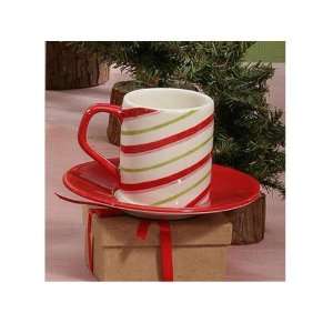  Candy Cane Espresso Cup/Saucer (set of 4) Kitchen 