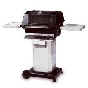   Grill on Stainless Console Cart with 6in. Wheels and No Casters  Grill