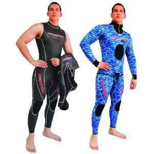   Spearfishing Wetsuit Piece of 2 (Black/Blue, Small/1 mm) Sports