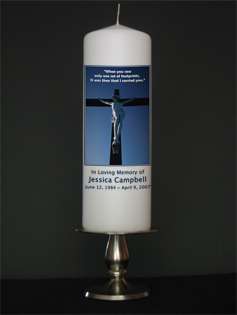 Personalized In Loving Memory Memorial Candle   Cross  