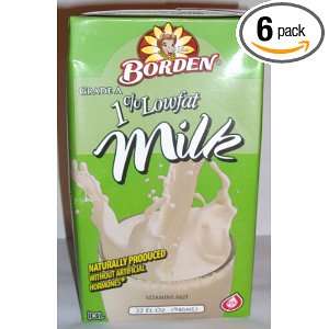 Borden 1% Lowfat Milk 32 oz (Pack of 6)  Grocery & Gourmet 