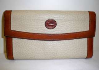 vintage DOONEY & BOURKE cream beige ivory leather purse WALLET  