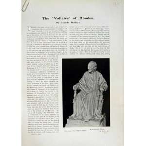    1906 Art Journal Marble Statue Voltaire Terra Cotta