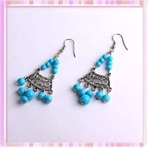  Hot Sell Bohemian Style Blue Plastic Bead Cluster Camber 
