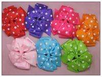 New Girls Baby Large strip Hair Bow Clip flower hairpin 7pcs  