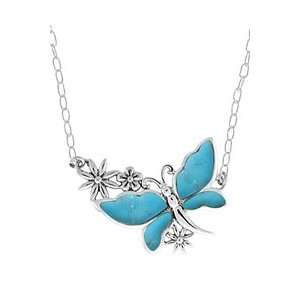  Boma Sterling Silver & Turquoise Butterfly Necklace Boma 