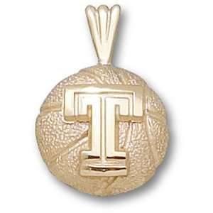   Temple University T Basketball Pendant (Gold Plated) Sports