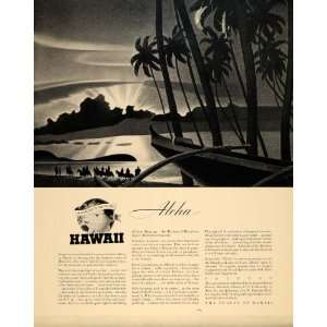   Ad Hawaii Tourist Bureau Travel Seaside Horseback   Original Print Ad