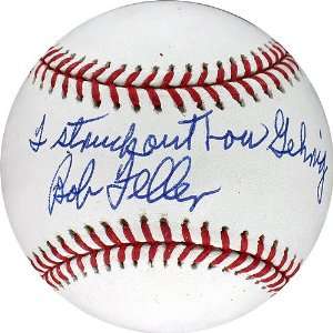   Feller MLB Baseball w/ I Struck Out Lou Gehrig Insc