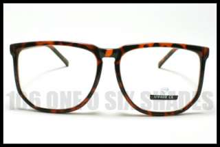   Eyeglass Frame Oversized Squared Glasses TORTOISE Clear Lenses  