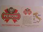 Peroni Italys Beer Ale Pilsner Coasters Mats 6 NOS