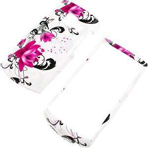  Purple Flowers White Protector Case for Nokia X2 Cell 