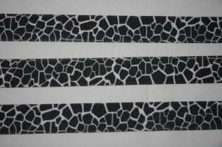 Giraffe White and Black Grosgrain Ribbon for Bows  