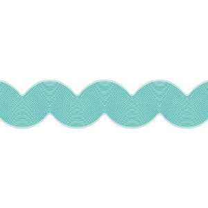  Wiggle Scalloped Teal Blue Border